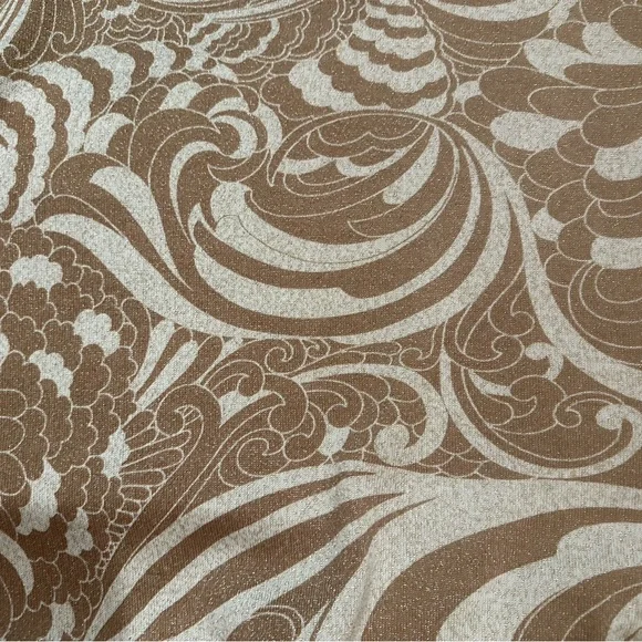 Talbots Tan White Metallic Swirl Print Knit Top Sz XL NWT - Picture 3 of 5